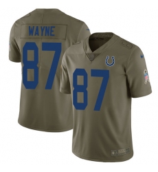 Youth Nike Indianapolis Colts #87 Reggie Wayne Limited Olive 2017 Salute to Service NFL Jersey