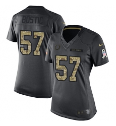Women's Nike Indianapolis Colts #57 Jon Bostic Limited Black 2016 Salute to Service NFL Jersey