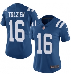 Women's Nike Indianapolis Colts #16 Scott Tolzien Elite Royal Blue Team Color NFL Jersey