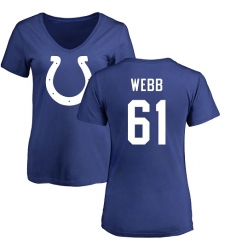 NFL Women's Nike Indianapolis Colts #61 JMarcus Webb Royal Blue Name & Number Logo T-Shirt