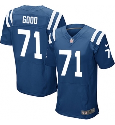 Men's Nike Indianapolis Colts #71 Denzelle Good Elite Royal Blue Team Color NFL Jersey