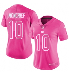 Women's Nike Indianapolis Colts #10 Donte Moncrief Limited Pink Rush Fashion NFL Jersey
