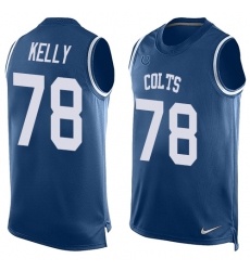 Men's Nike Indianapolis Colts #78 Ryan Kelly Limited Royal Blue Player Name & Number Tank Top NFL Jersey