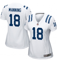 Women's Nike Indianapolis Colts #18 Peyton Manning Game White NFL Jersey