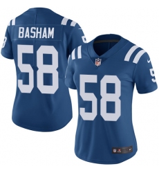 Women's Nike Indianapolis Colts #58 Tarell Basham Elite Royal Blue Team Color NFL Jersey