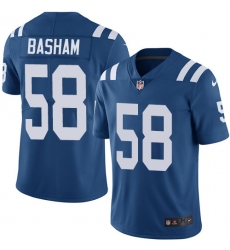 Youth Nike Indianapolis Colts #58 Tarell Basham Elite Royal Blue Team Color NFL Jersey