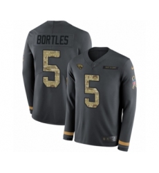 Men's Nike Jacksonville Jaguars #5 Blake Bortles Limited Black Salute to Service Therma Long Sleeve NFL Jersey