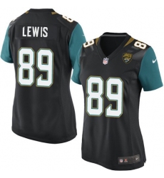 Women's Nike Jacksonville Jaguars #89 Marcedes Lewis Game Black Alternate NFL Jersey