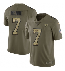 Men's Nike Jacksonville Jaguars #7 Chad Henne Limited Olive/Camo 2017 Salute to Service NFL Jersey
