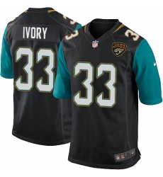Men's Nike Jacksonville Jaguars #33 Chris Ivory Game Black Alternate NFL Jersey
