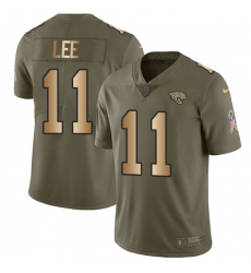 Men's Nike Jacksonville Jaguars #11 Marqise Lee Limited Olive/Gold 2017 Salute to Service NFL Jersey