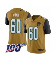 Men's Jacksonville Jaguars #60 A. J. Cann Limited Gold Rush Vapor Untouchable 100th Season Football Jersey