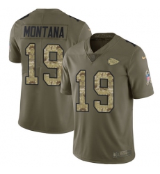 Men's Nike Kansas City Chiefs #19 Joe Montana Limited Olive/Camo 2017 Salute to Service NFL Jersey
