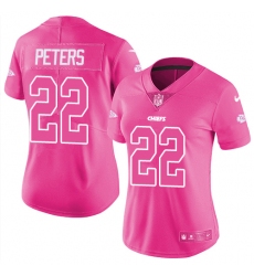 Women's Nike Kansas City Chiefs #22 Marcus Peters Limited Pink Rush Fashion NFL Jersey