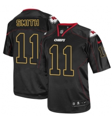 Men's Nike Kansas City Chiefs #11 Alex Smith Elite Lights Out Black NFL Jersey