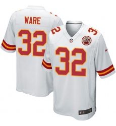 Men's Nike Kansas City Chiefs #32 Spencer Ware Game White NFL Jersey