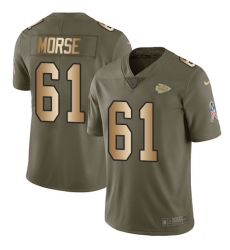 Youth Nike Kansas City Chiefs #61 Mitch Morse Limited Olive/Gold 2017 Salute to Service NFL Jersey