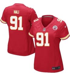 Women's Nike Kansas City Chiefs #91 Tamba Hali Game Red Team Color NFL Jersey