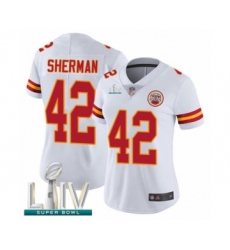 Women's Kansas City Chiefs #42 Anthony Sherman White Vapor Untouchable Limited Player Super Bowl LIV Bound Football Jersey