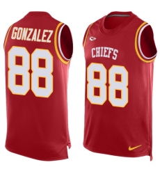 Men's Nike Kansas City Chiefs #88 Tony Gonzalez Limited Red Player Name & Number Tank Top NFL Jersey
