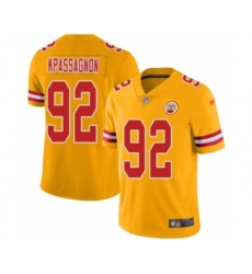 Women's Kansas City Chiefs #92 Tanoh Kpassagnon Limited Gold Inverted Legend Football Jersey