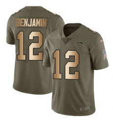 Men's Nike Los Angeles Chargers #12 Travis Benjamin Limited Olive/Gold 2017 Salute to Service NFL Jersey