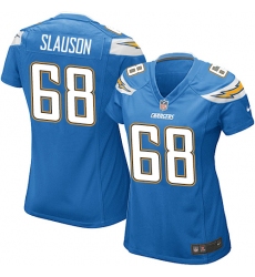 Women's Nike Los Angeles Chargers #68 Matt Slauson Game Electric Blue Alternate NFL Jersey